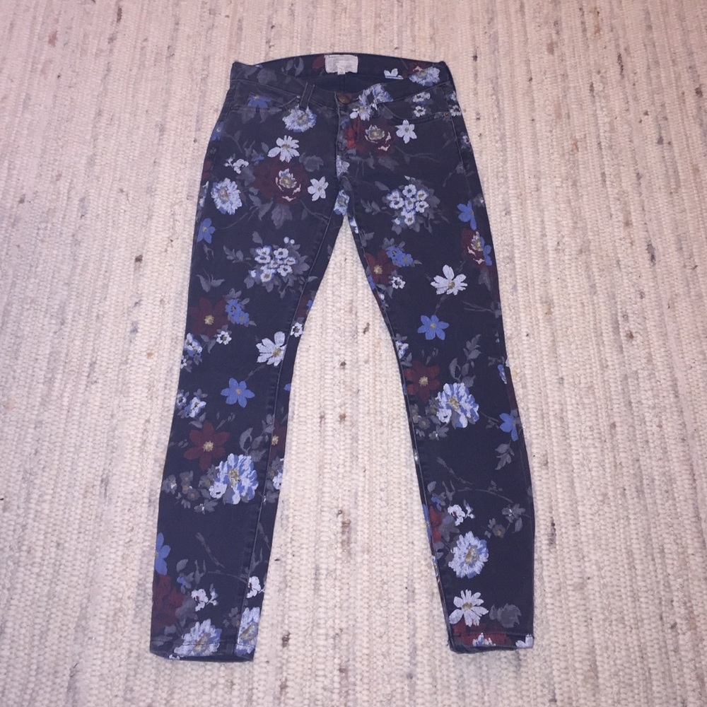Current Elliot black floral jean